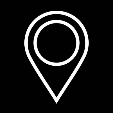 Web uygulama arayüzünde kullanmak için beyaz arkaplan üzerindeki Harita Simgesi. Ayrıca seyahat ve turizm sektöründe de kullanılabilir..