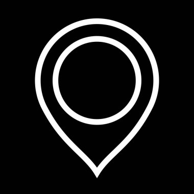 Web uygulama arayüzünde kullanmak için beyaz arkaplan üzerinde Siyah Yuvarlak Harita Konum Simgesi Simgesi. Ayrıca seyahat ve turizm sektöründe de kullanılabilir..