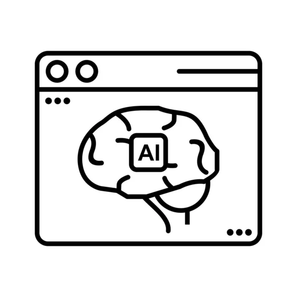 Sztuczna Inteligencja Zasilana Algorytmem Ikona Wykorzystania Jako Narzędzie Marketingowe Może — Wektor stockowy