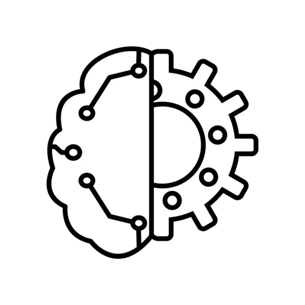 Icono Simulación Cerebral Impulsado Por Inteligencia Artificial Para Ser Utilizado Vector de stock