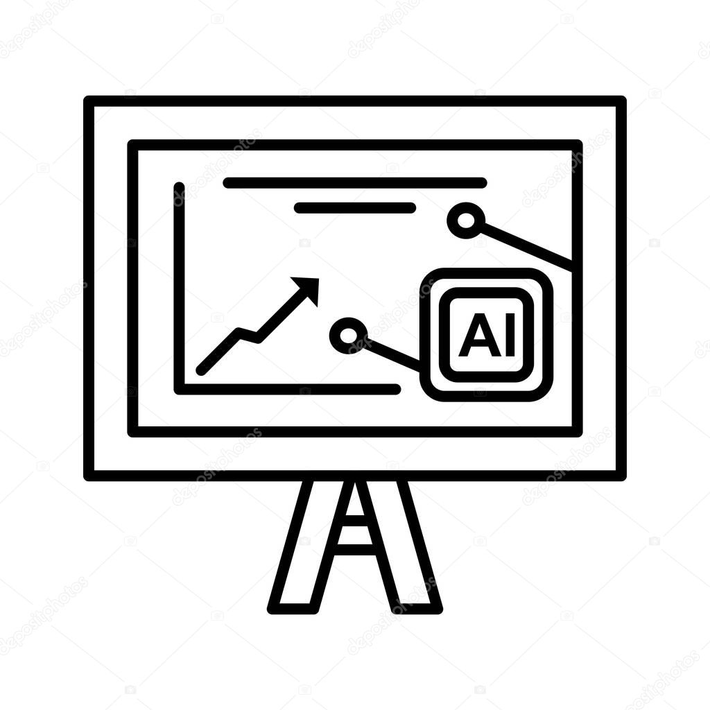 Artificial Intelligence powered analytics presentation Icon to be used as a marketing tool, or maybe as simple as icons on your website or app, the choice is yours!