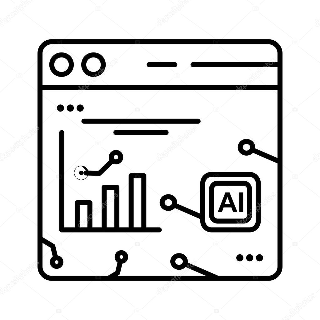 Artificial Intelligence powered auto generated analytics Icon to be used as a marketing tool, or maybe as simple as icons on your website or app, the choice is yours!