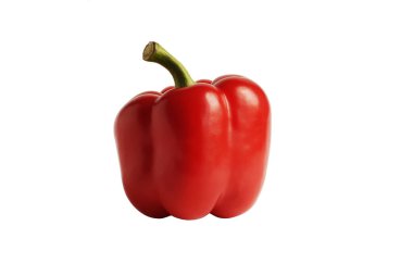 Beyaz arkaplanda kırmızı biber