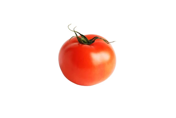 Röd Tomat Vit Bakgrund — Stockfoto