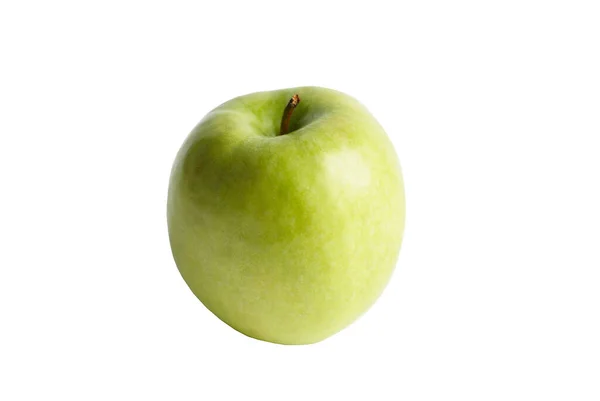 Beyaz arkaplanda yeşil elma