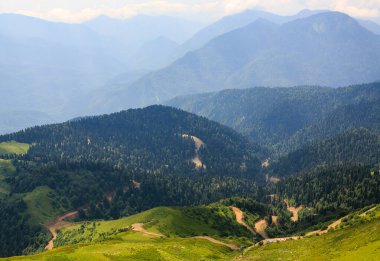Yeşilliklerle muhteşem dağ manzarası