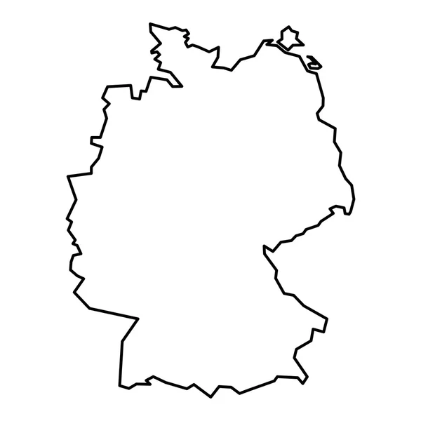 Чёрная контурная карта Германии — стоковый вектор