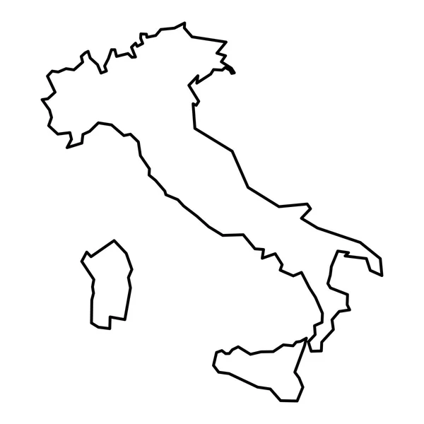 Чёрная контурная карта Италии — стоковый вектор