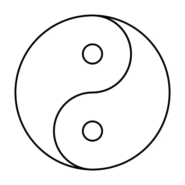 Yin-Yang szimbólum fekete körvonal — Stock Vector