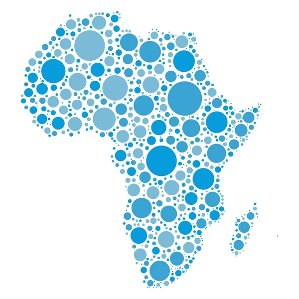 África mapa mosaico de puntos azules — Vector de stock