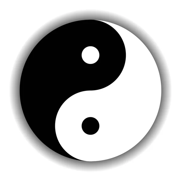 Yin Yang símbolo ícone em preto e branco — Vetor de Stock