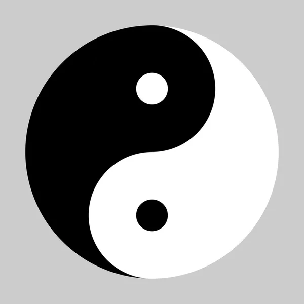 Yin-Yang szimbólum fekete-fehér — Stock Vector
