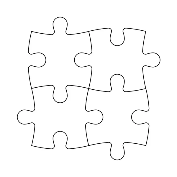 Risolto puzzle di quattro pezzi — Vettoriale Stock
