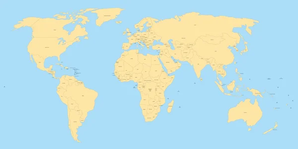 Mapa político do mundo — Vetor de Stock