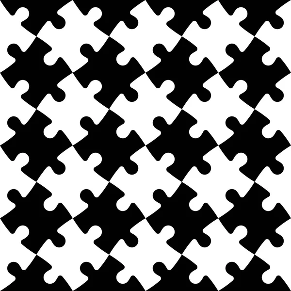 Siyah ve beyaz jigsaw puzzle mozaik sorunsuz arka plan — Stok Vektör