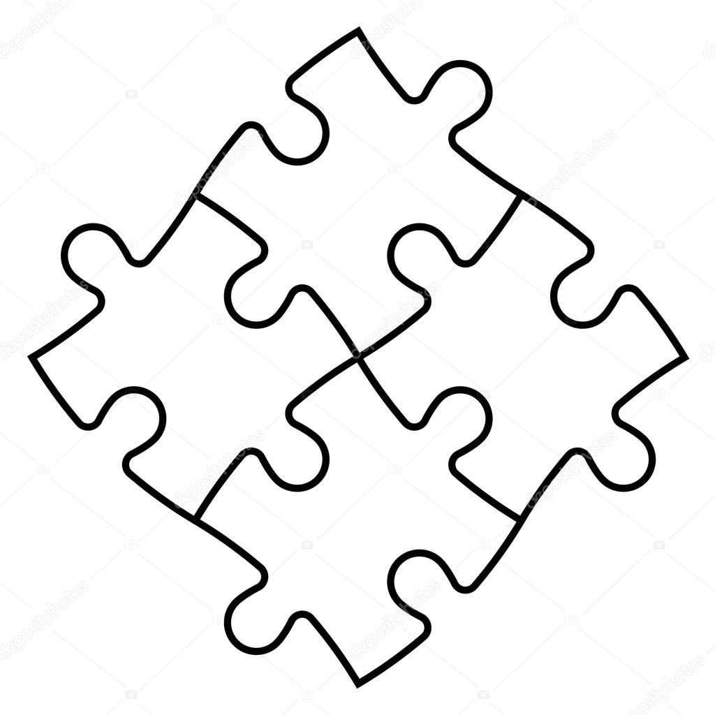 Set Puzzle Pieces Jigsaw Puzzle Four Stock Vector (Royalty Free) 1187173921