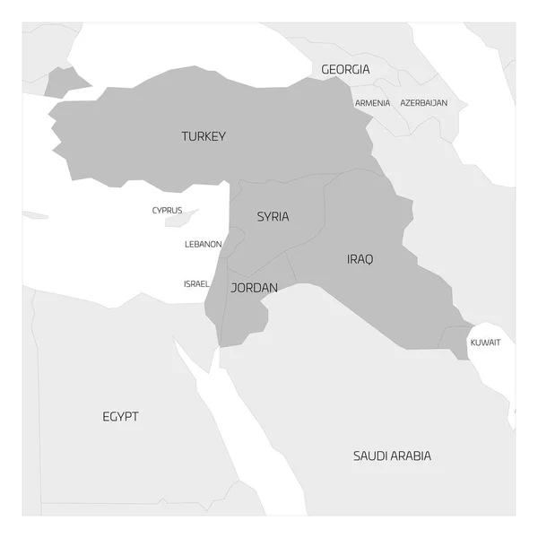 Mapa da região do Oriente Médio — Vetor de Stock
