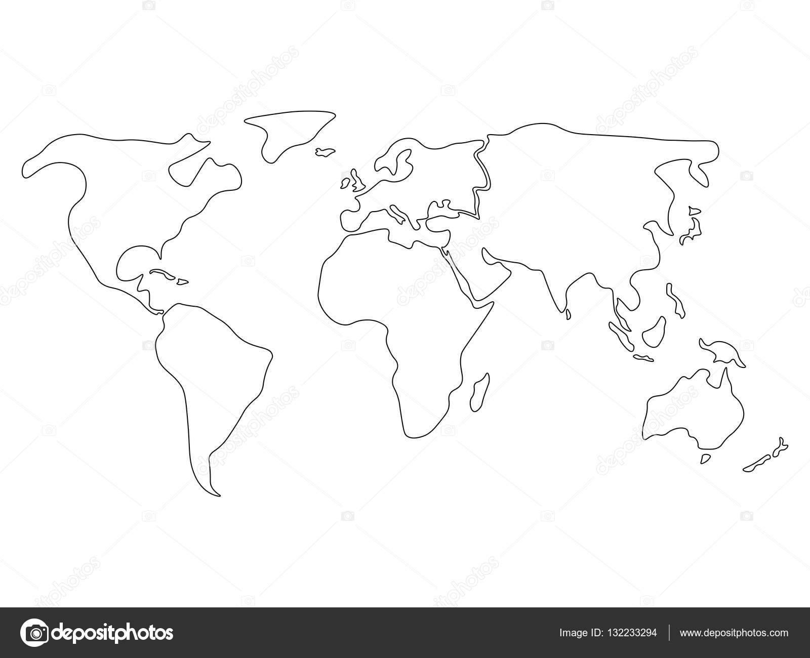 Contour Détaillé élevé De Vecteur De Carte Du Monde ...