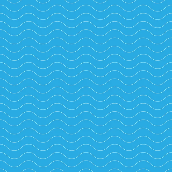 Modèle ondulé sans couture. Lignes fines blanches sur fond bleu. Thème nautique, naval et nautique. Illustration vectorielle — Image vectorielle