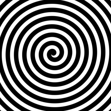 Vector spiral background in black and white. Hypnosis theme. Abstract design element clipart