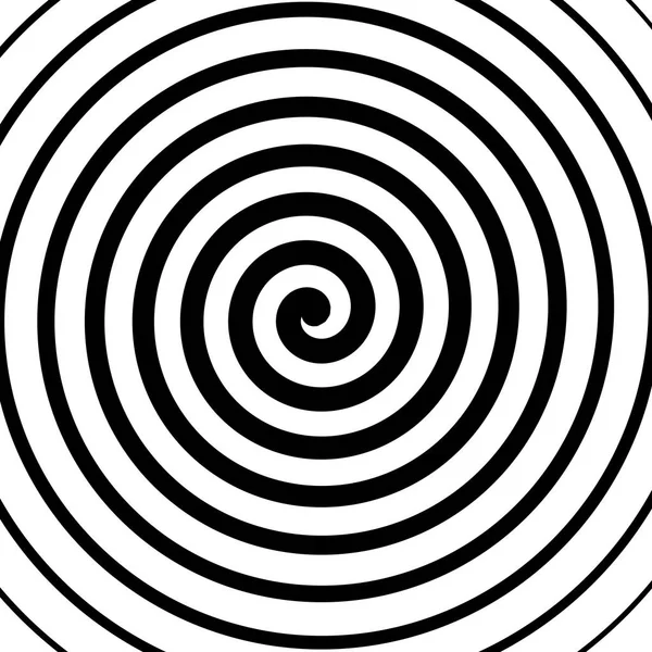 Sfondo a spirale vettoriale bianco e nero. Tema dell'ipnosi. Elemento di design astratto — Vettoriale Stock
