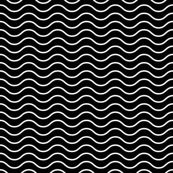 Falisty wzór. Biały, cienkie linie na czarnym tle. Żeglarskie, morskiej i wody tematu. Ilustracja wektorowa — Wektor stockowy