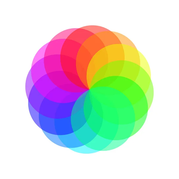 Rainbow spectrum color wheel. Children wind vane vector illustration — Stock Vector