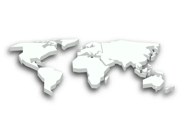 Mapa azul 3D del mundo con sombra en el fondo. Fondo de pantalla de tema mundial. Ilustración tridimensional del vector EPS10 — Vector de stock