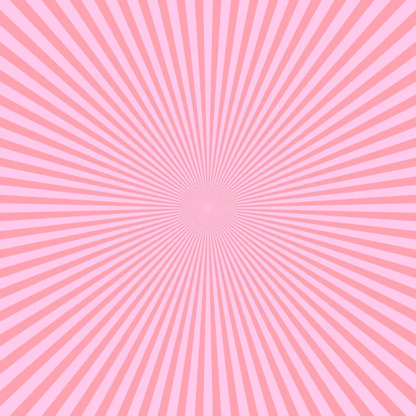 Rayos rosados de luz en disposición radial. Tema Rayos de sol. Patrón de fondo abstracto. Ilustración vectorial — Vector de stock