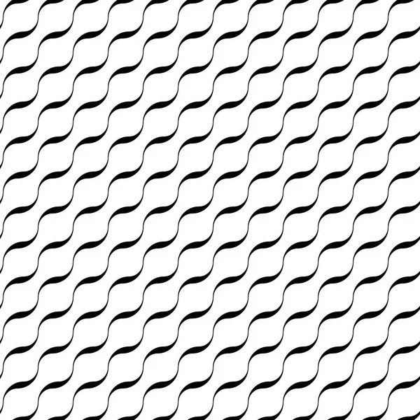 흰색 바탕에 대각선 배열에 있는 검은 파도 함께 추상 완벽 한 패턴입니다. 간단한 평면 기하학적 벡터 일러스트 레이 션 — 스톡 벡터