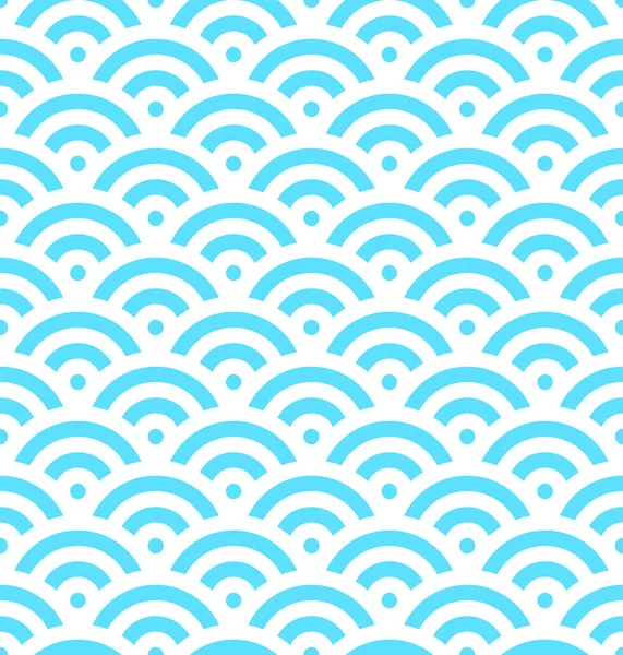 Blauer Fischschuppen Hintergrund konzentrischer Kreise. abstrakte nahtlose Muster sehen aus wie Meereswellen. Vektorillustration — Stockvektor