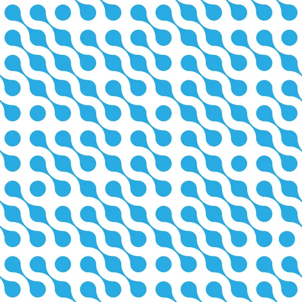 Abstrakter Hintergrund aus blauen, miteinander verbundenen Punkten in diagonaler Anordnung auf weißem Hintergrund. Molekül-Thema Tapete. nahtlose Darstellung von Mustervektoren — Stockvektor