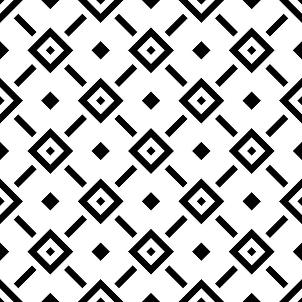 Patrón sin costura rombo abstracto en disposición diagonal. Fondo de vector de diseño retro. Adornos negros aislados sobre fondo blanco — Archivo Imágenes Vectoriales