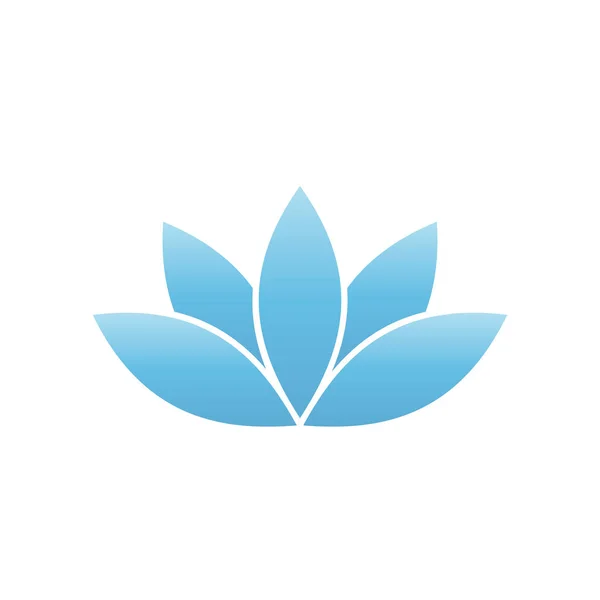 Simbolo del loto blu. Elemento di design tematico Spa e benessere. Illustrazione vettoriale — Vettoriale Stock