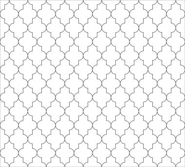 Moroccan islamic seamless pattern background in black and white. Vintage and retro abstract ornamental design. Simple flat vector illustration clipart