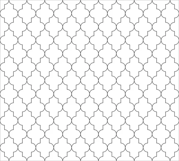 Fondo de patrón sin costura islámico marroquí en blanco y negro. Diseño ornamental abstracto vintage y retro. Ilustración simple vector plano — Vector de stock