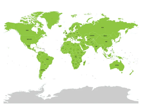Mapa de las Naciones Unidas con los estados miembros verdes resaltados. La ONU es una organización intergubernamental de cooperación internacional. Ilustración vectorial EPS10 — Vector de stock