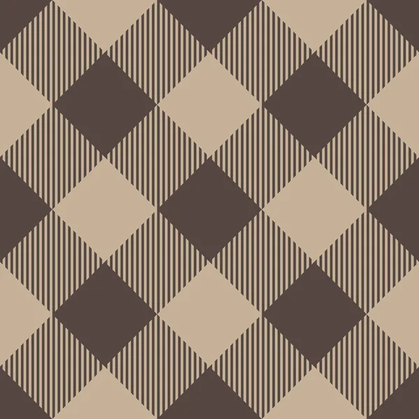 Houthakker geruite patroon in beige kleur. Naadloze vector patroon. Eenvoudige vintage textielontwerp — Stockvector