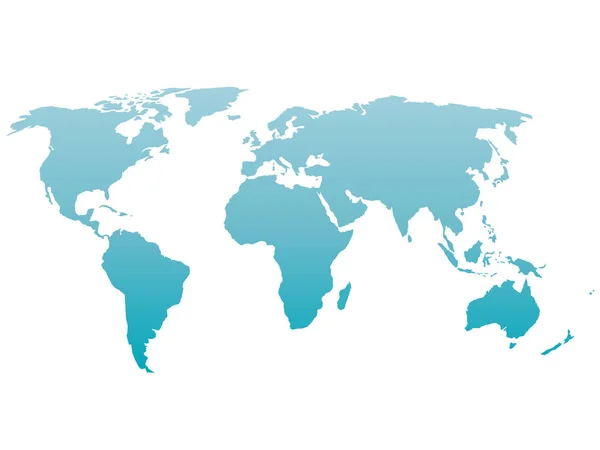 Силуэт карты мира. Векторный синий градиент на белом фоне — стоковый вектор
