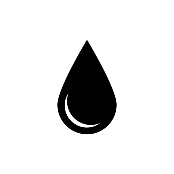 Icône goutte noire. Symbole huile ou eau. Illustration vectorielle plate simple avec ombre isolée sur fond blanc — Image vectorielle