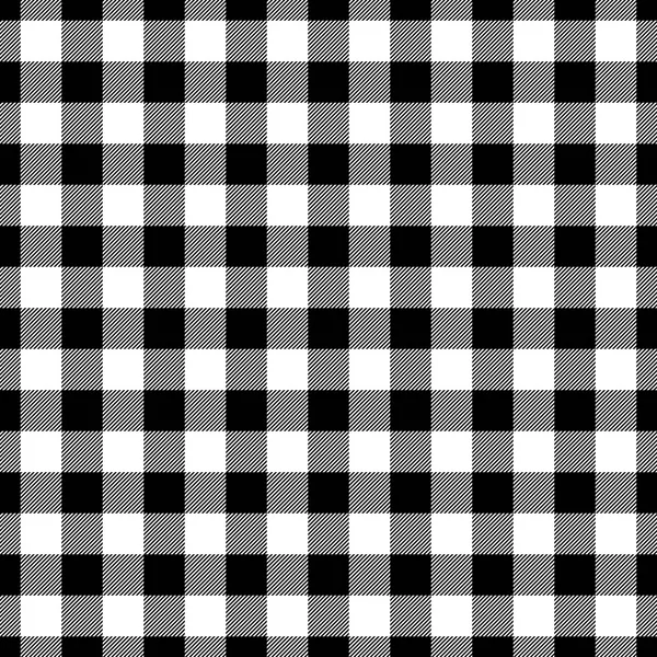 Padrão xadrez Lumberjack em preto e branco. Padrão vetorial sem emenda. Design têxtil vintage simples — Vetor de Stock