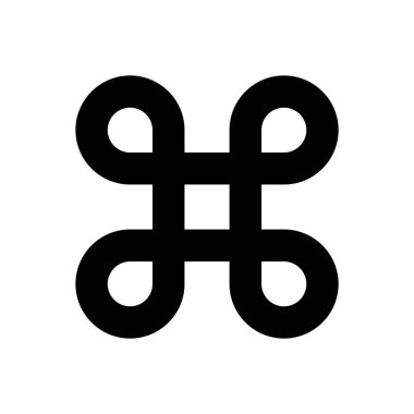 Bowen knot symbol for command key. Simple flat black illustration on white background clipart