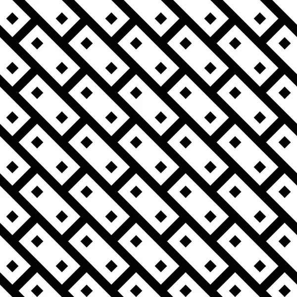 Abstrakte nahtlose Muster Hintergrund. schwarze Backsteingestaltungselemente in diagonaler Anordnung isoliert auf weißem Hintergrund. Vektorillustration — Stockvektor