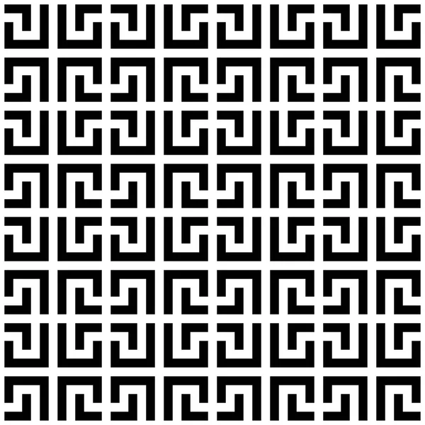 Abstrato fundo padrão sem costura. Labirinto de elementos de design geométrico preto isolado sobre fundo branco. Ilustração vetorial — Vetor de Stock