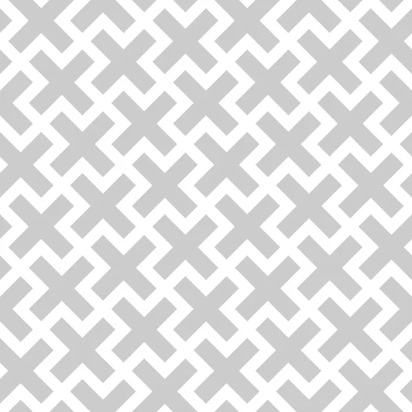 추상 원활한 패턴 배경입니다. 기하학적 인 회색의 모자이크는 흰색 윤곽선으로 십자가. 벡터 일러스트 레이 션 — 스톡 벡터