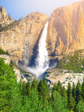 Upper Yosemite Fall, the highest waterfall in Yosemite National Park, California, USA clipart