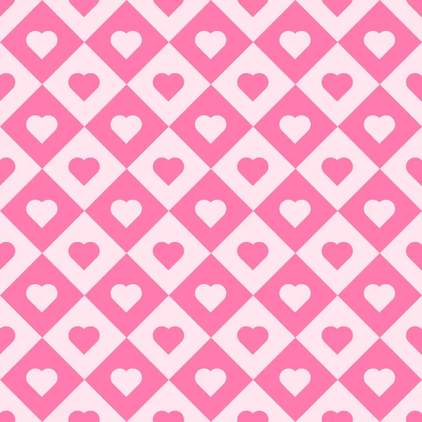 Roze hart tegels. Vector naadloze patroon achtergrond — Stockvector