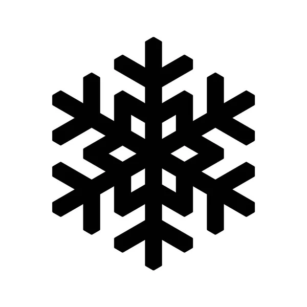 Icône flocon de neige. Thème Noël et hiver. Illustration simple en noir plat sur fond blanc — Image vectorielle