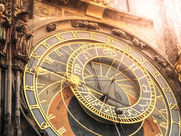 Detail of Prague Astronomical Clock, Orloj, at Old Town Square, Prague, Czech Republic — Stock Photo, Image