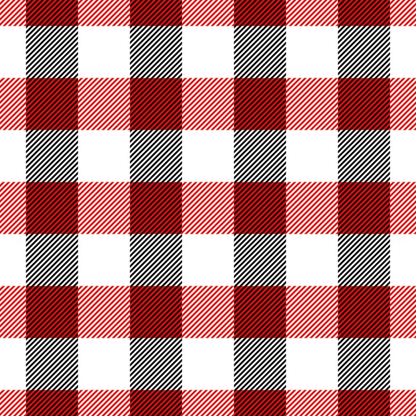 Padrão xadrez Lumberjack em vermelho e preto. Padrão vetorial sem emenda. Design têxtil vintage simples — Vetor de Stock